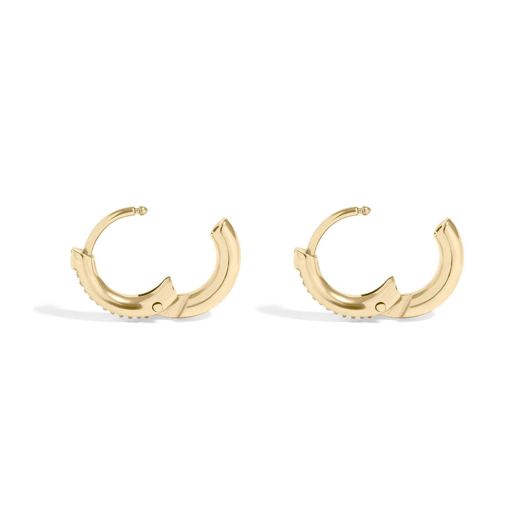Mini CZ Huggie Hoop Earrings — 18k Gold-Plated Stainless Steel — view 3