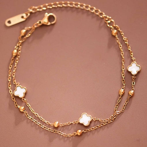 Clover Charm Bracelet — 18k Gold-Plated Stainless Steel — view 2