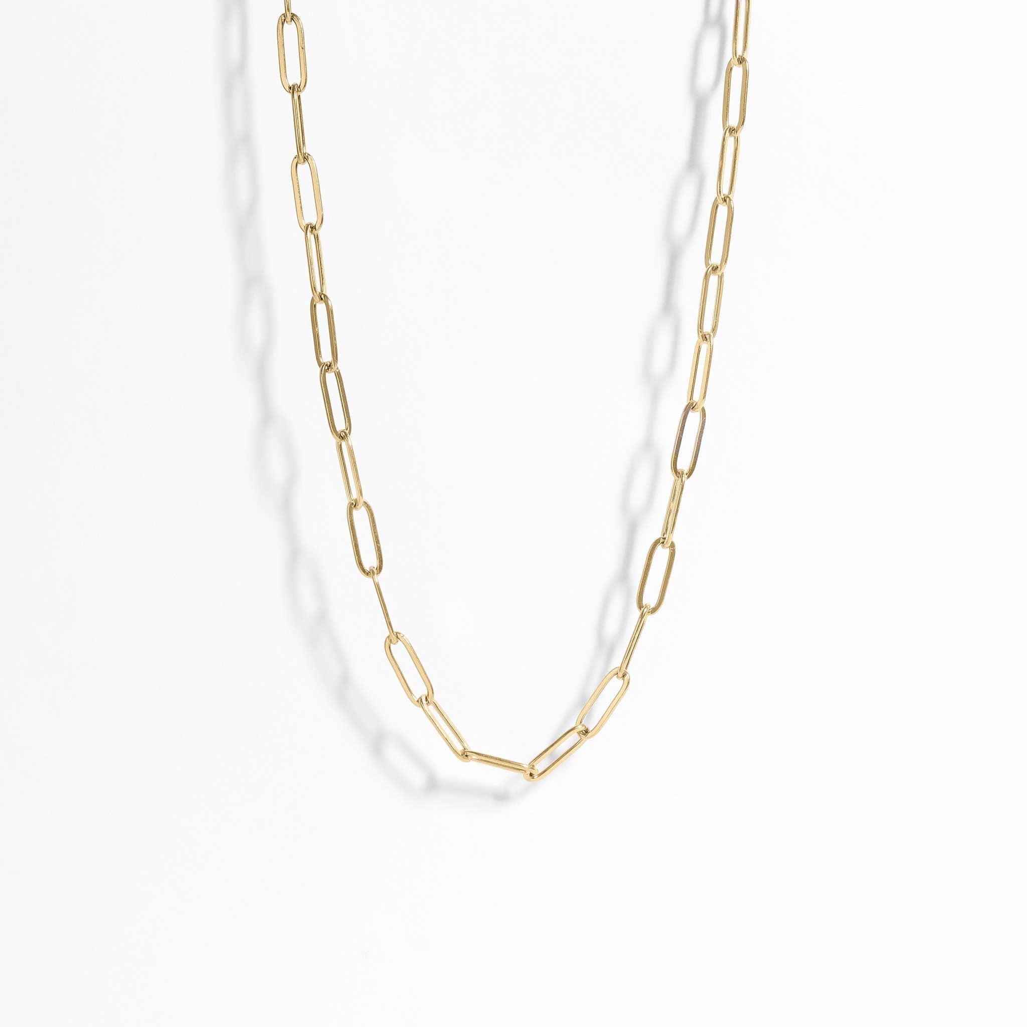 Paperclip Chain Necklace — 18k Gold-Plated Stainless Steel