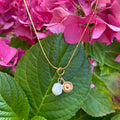 Pearl & Initial Tag Necklace — 18ct Gold-Plated — view 1