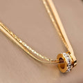 Snake Chain Necklace with CZ Detail — 18k Gold-Plated