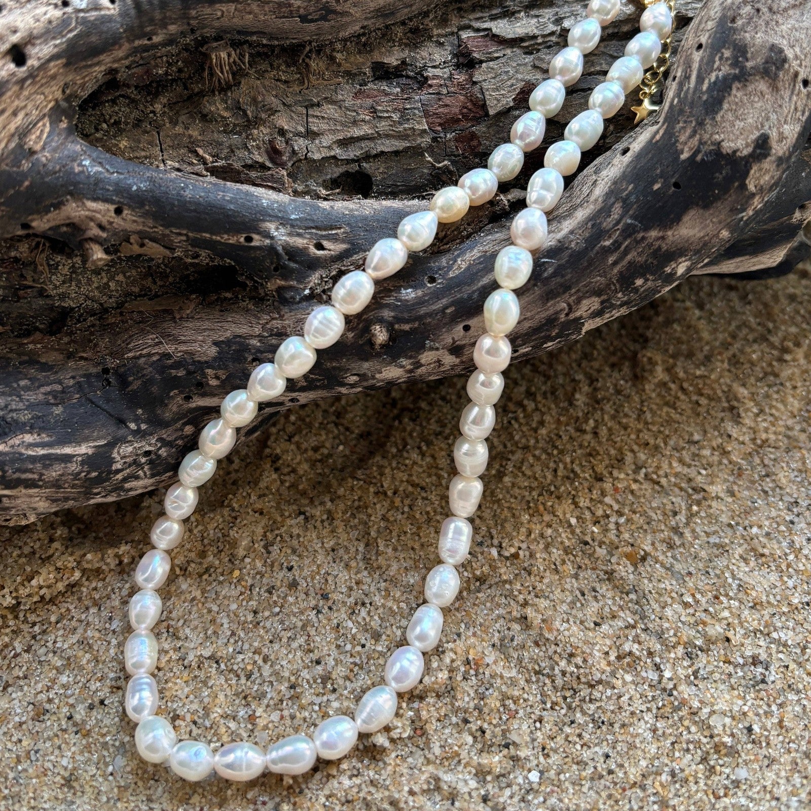 Freshwater Pearl Necklace — 18ct Gold-Plated — view 1