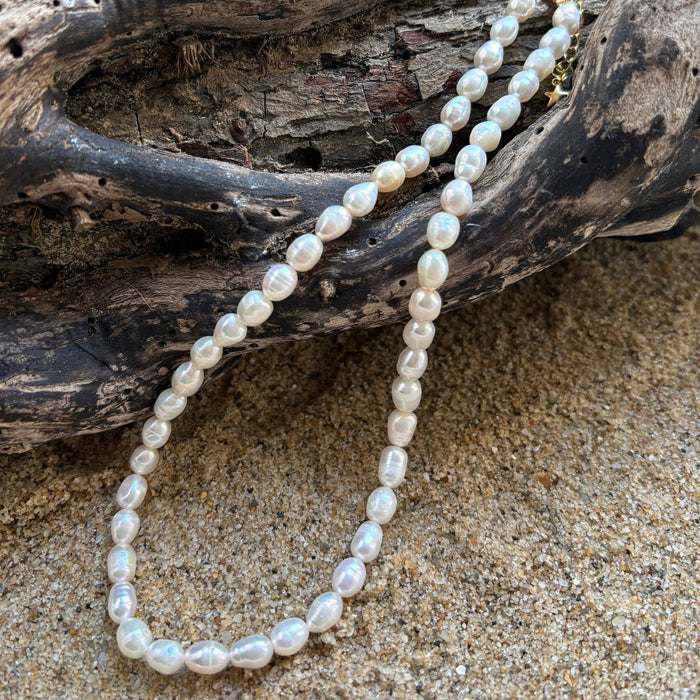 Freshwater Pearl Necklace — 18ct Gold-Plated — view 1