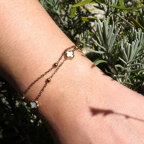 Clover Charm Bracelet – worn