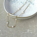 Freshwater Pearl Chain Necklace — Tarnish Resistant Gold
